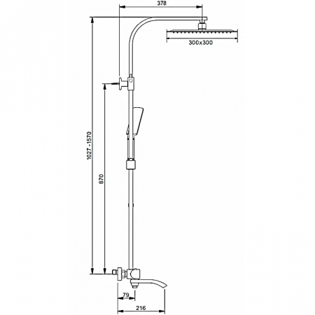 Душевая стойка с термостатом GAPPO G2407-40 Хром